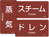 蒸気に関する配管識別表示ステッカー