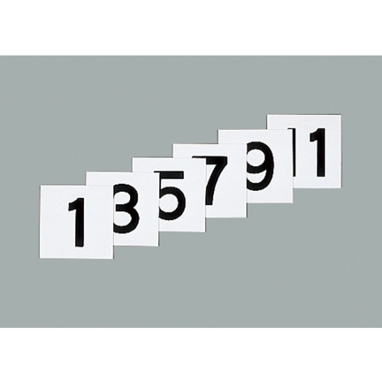 安全用品ストア: 75mm角数字札 仕様:1〜12 6枚1組 (228031