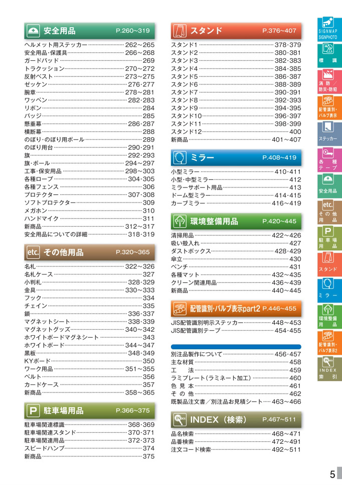 安全用品カタログ P.5 - 目次 (2)