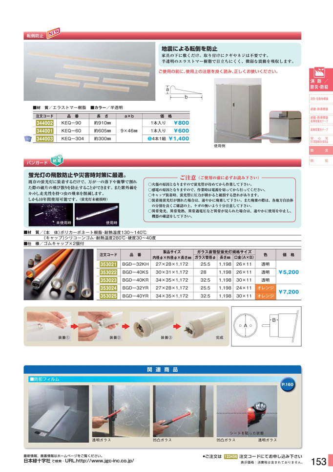 安全用品カタログ P.153-防災 1 (2)／防災 1 (2)