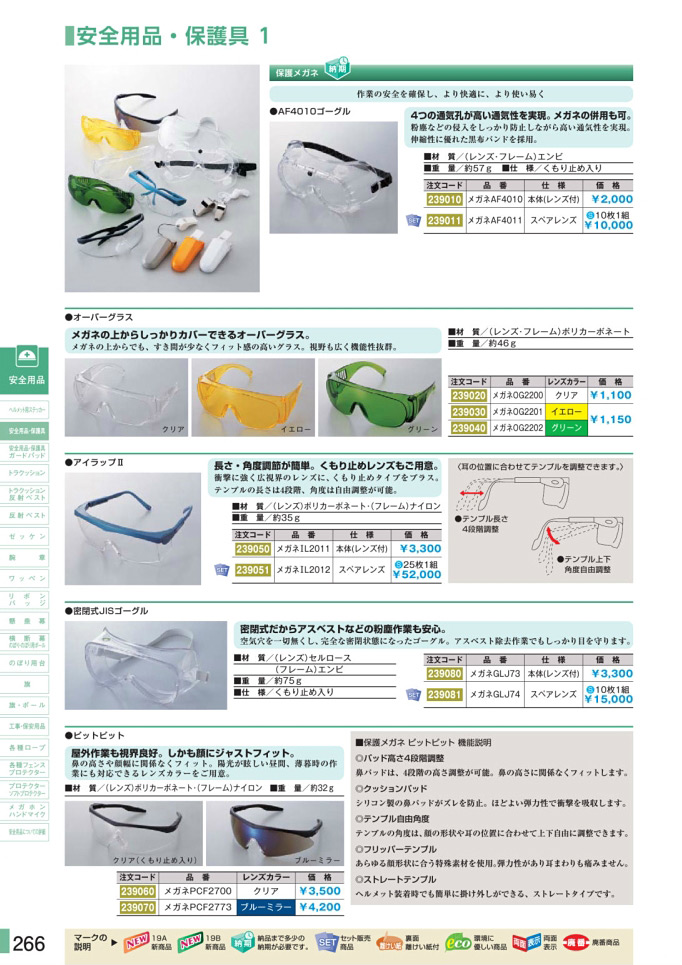 安全用品カタログ P.266 - 安全用品・保護具 1 (1)