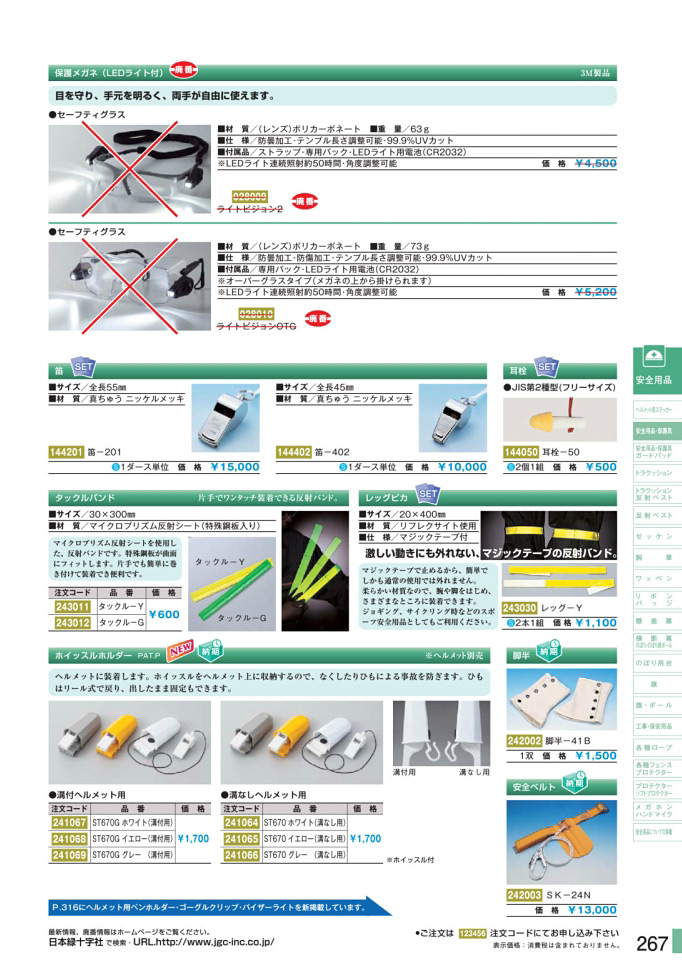 安全用品カタログ P.267 - 安全用品・保護具 1 (2)