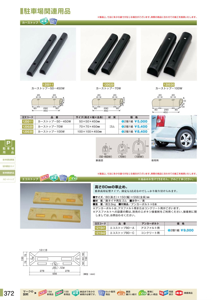 安全用品カタログ P.372 - 駐車場関連用品 (1)