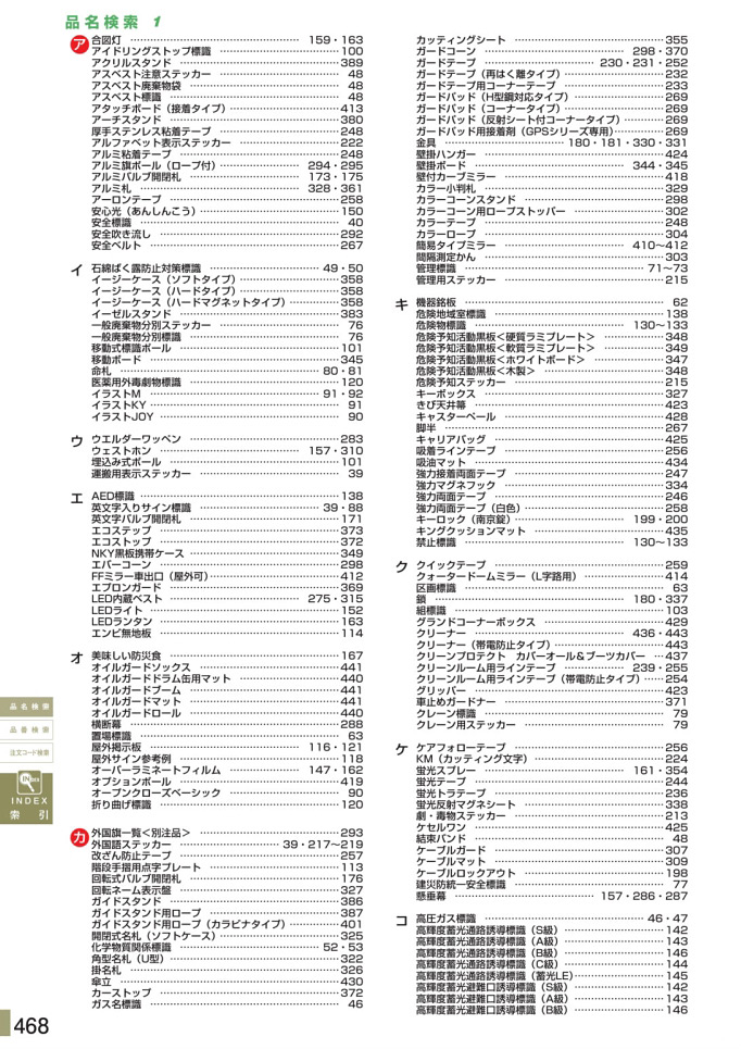 安全用品カタログ P.468 - 品名検索 1 (1)